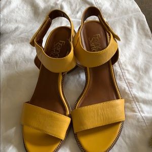 Franco Sarto Bask Heeled Sandal, Yellow, Size 7.5
